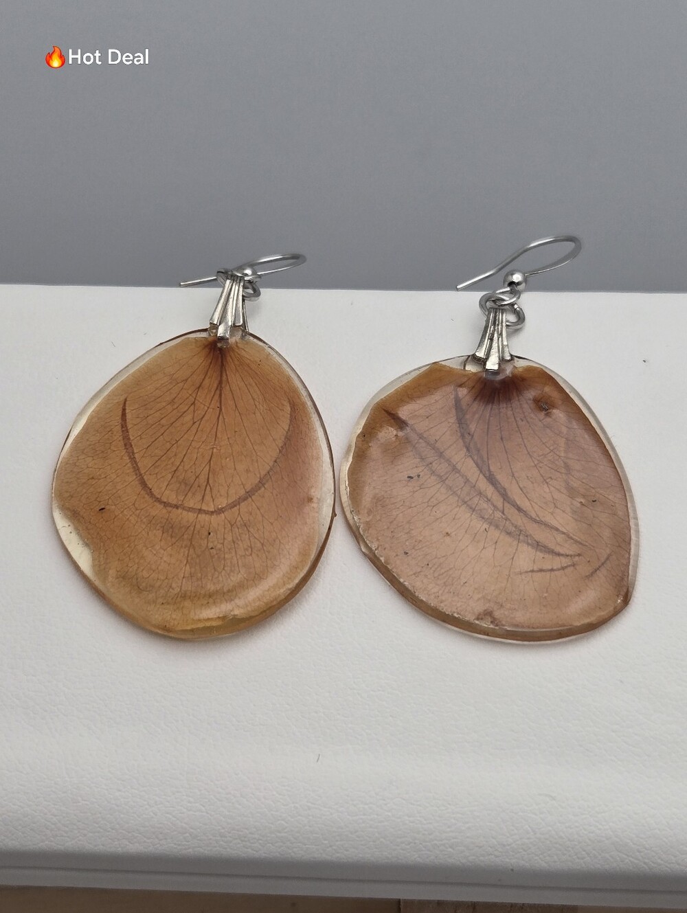 ✨2/$10✨ Real Flower Petal Resin Drop Earrings Natural Botanical 2" Handmade